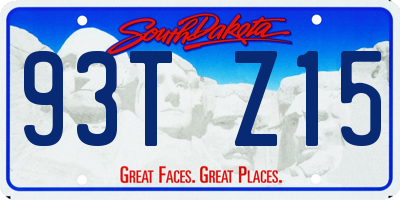 SD license plate 93TZ15