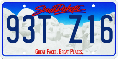 SD license plate 93TZ16