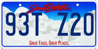 SD license plate 93TZ20