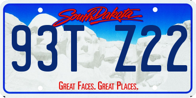 SD license plate 93TZ22