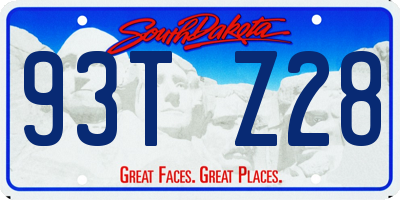 SD license plate 93TZ28