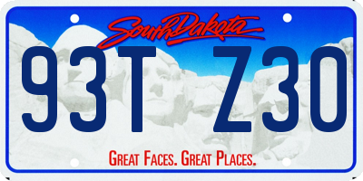 SD license plate 93TZ30
