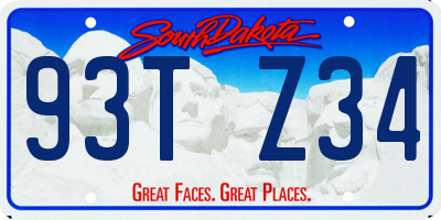 SD license plate 93TZ34