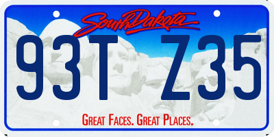 SD license plate 93TZ35