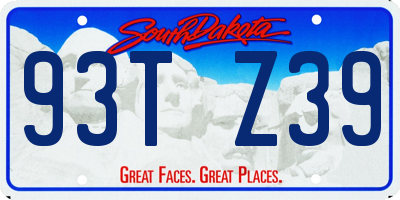 SD license plate 93TZ39