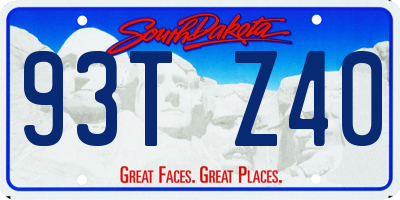 SD license plate 93TZ40