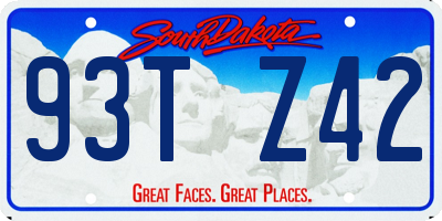 SD license plate 93TZ42