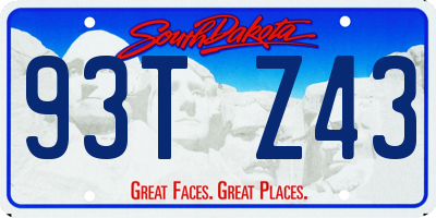 SD license plate 93TZ43