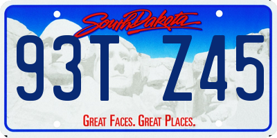 SD license plate 93TZ45