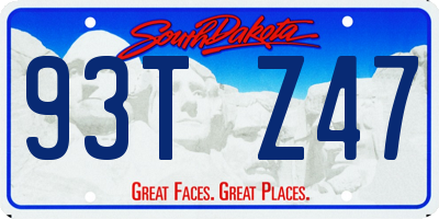 SD license plate 93TZ47