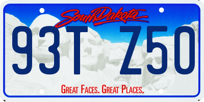 SD license plate 93TZ50