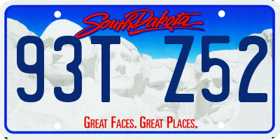 SD license plate 93TZ52