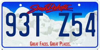 SD license plate 93TZ54