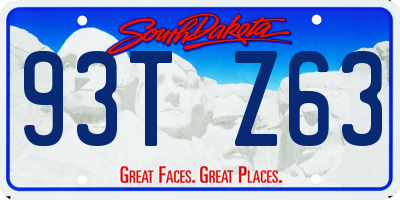SD license plate 93TZ63