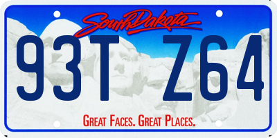 SD license plate 93TZ64