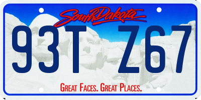 SD license plate 93TZ67