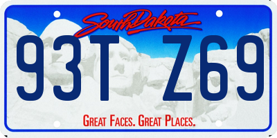 SD license plate 93TZ69