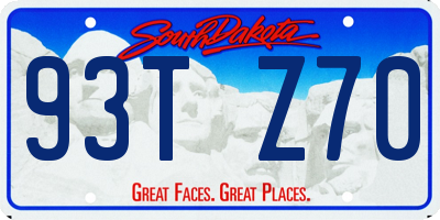 SD license plate 93TZ70
