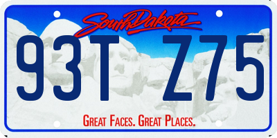 SD license plate 93TZ75
