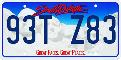SD license plate 93TZ83