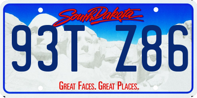 SD license plate 93TZ86