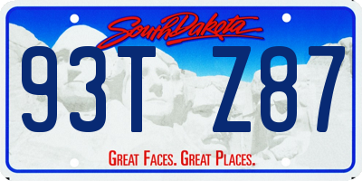 SD license plate 93TZ87