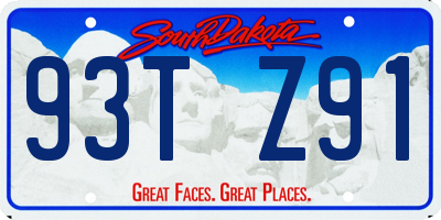 SD license plate 93TZ91