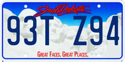 SD license plate 93TZ94