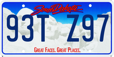 SD license plate 93TZ97
