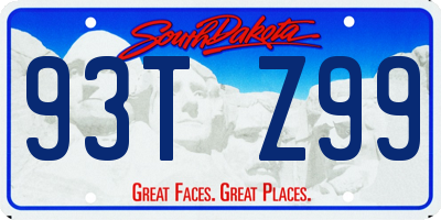 SD license plate 93TZ99