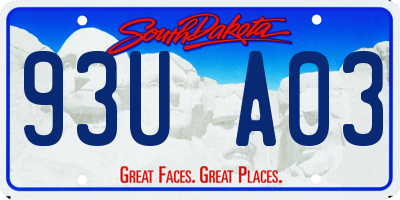 SD license plate 93UA03