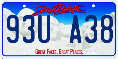 SD license plate 93UA38