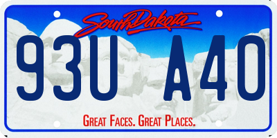 SD license plate 93UA40