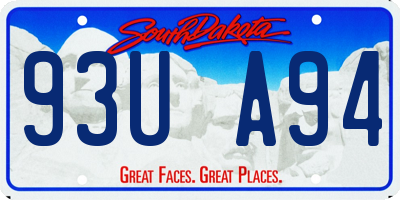 SD license plate 93UA94