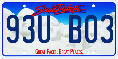 SD license plate 93UB03