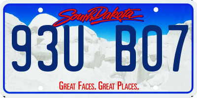 SD license plate 93UB07
