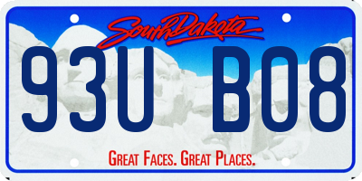 SD license plate 93UB08
