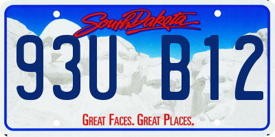 SD license plate 93UB12