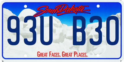 SD license plate 93UB30