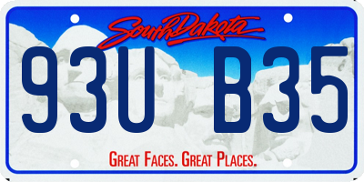 SD license plate 93UB35