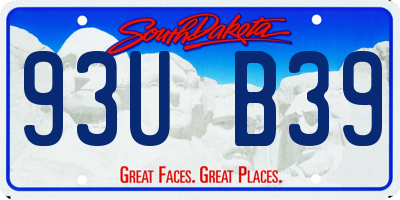 SD license plate 93UB39