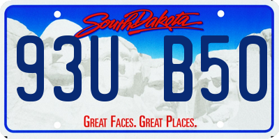 SD license plate 93UB50