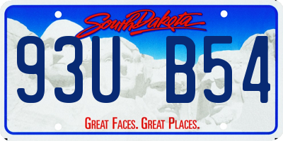 SD license plate 93UB54