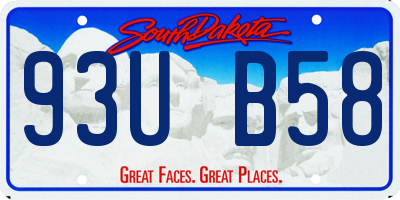 SD license plate 93UB58