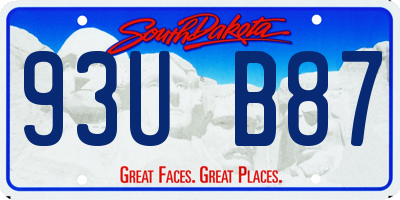 SD license plate 93UB87