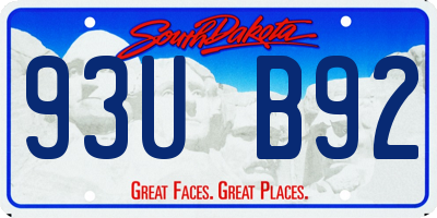 SD license plate 93UB92