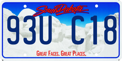 SD license plate 93UC18