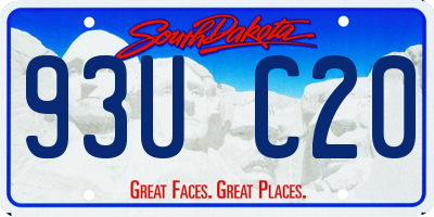 SD license plate 93UC20