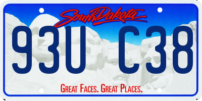 SD license plate 93UC38