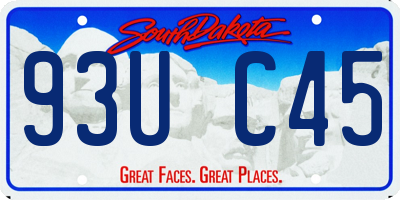 SD license plate 93UC45